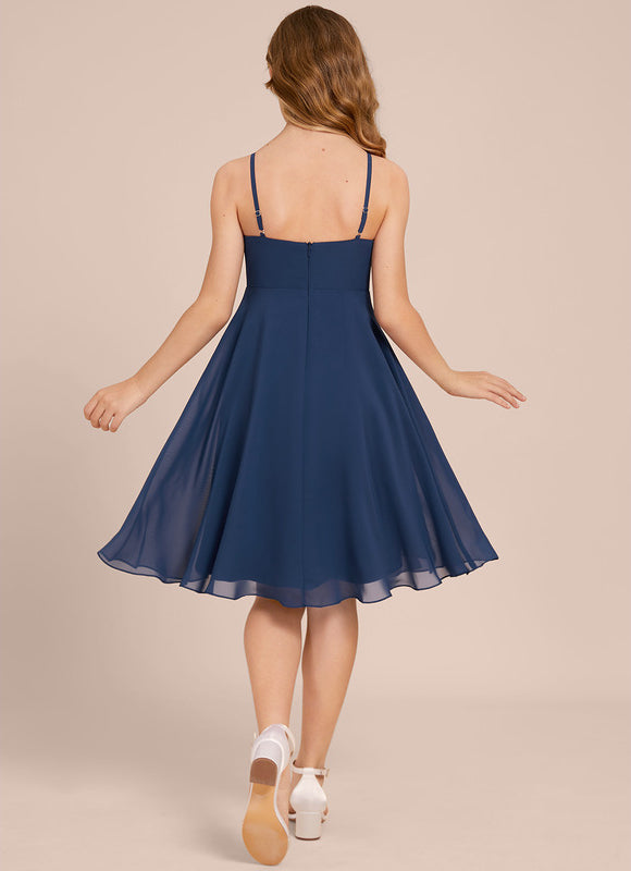 Robe Midi Évasée Marine - gallery 1