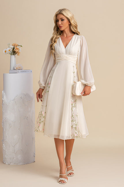 Robe Midi Midi Florale Élégante - gallery 5