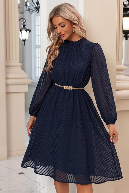 Robe Midi Chiffon Marine