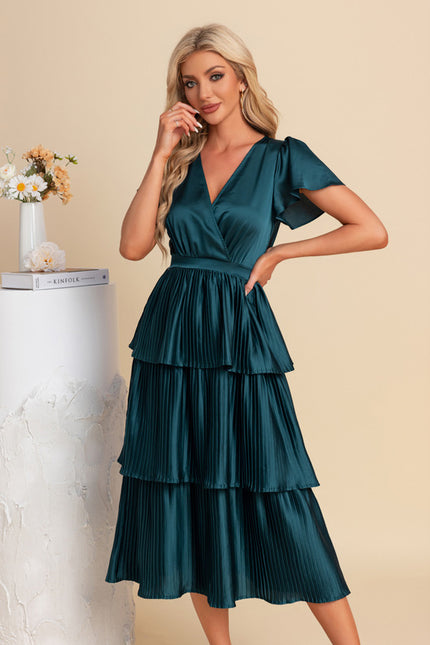 Robe Midi Plissée Satinée - gallery 4