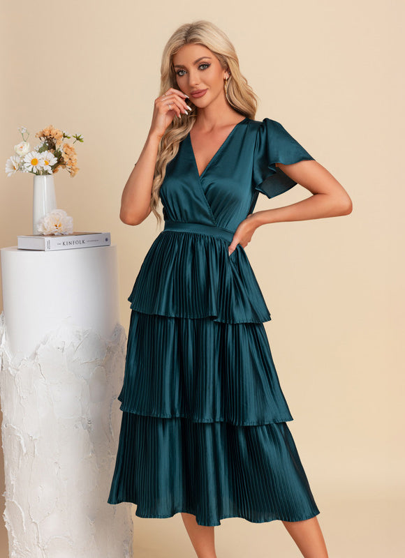 Robe Midi Plissée Satinée - gallery 4