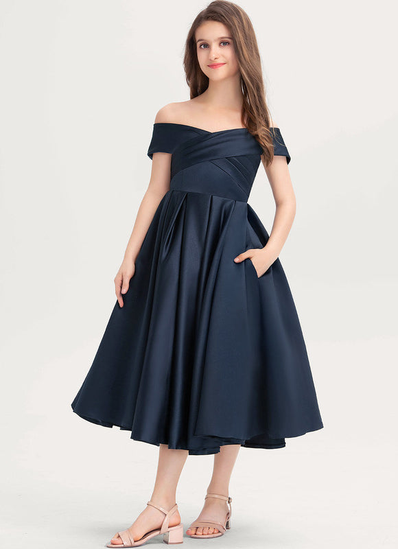 Robe Midi Nuit Céleste Satinée - gallery 1