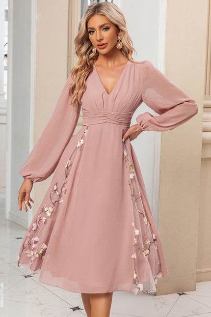 Robe Midi Midi Florale Élégante - gallery 8
