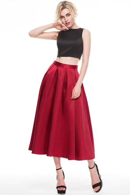 Robe Midi Satin Rouge - gallery 7