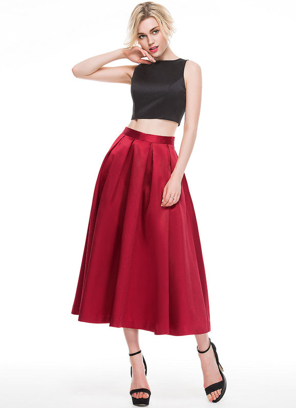 Robe Midi Satin Rouge - gallery 7