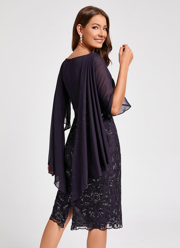 Robe Midi Étoilée Sombre - gallery 1