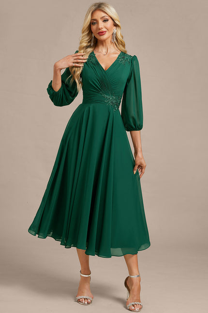 Midi Robe De Soirée Pour Femme Ronde Grande Taille - gallery 4