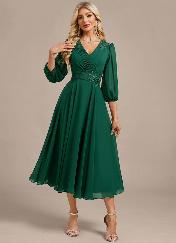 Midi Robe De Soirée Pour Femme Ronde Grande Taille - gallery 4