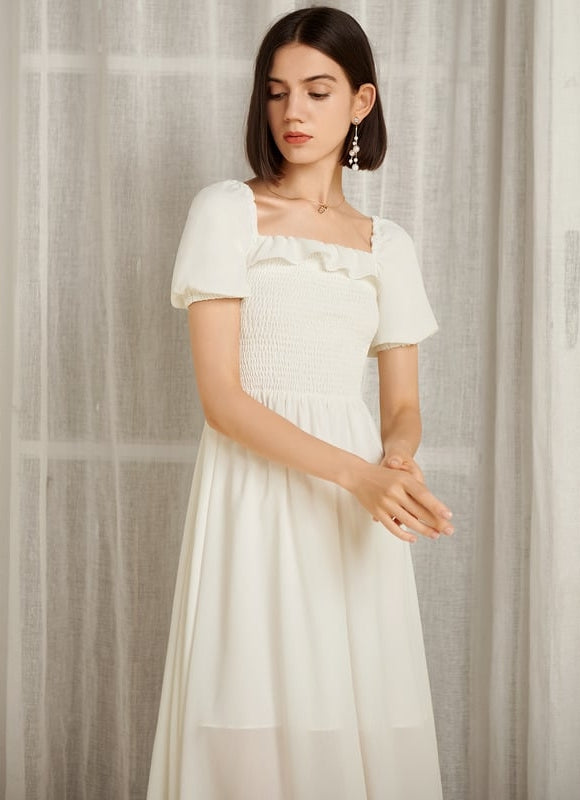 Robe Midi Rose À Motifs - gallery 2
