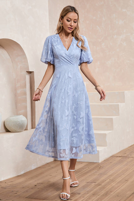 Robe Midi Évasée En Crochet - gallery 3