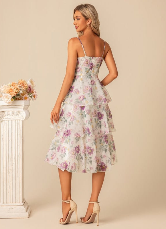 Robe Midi Cascade Florale - gallery 1