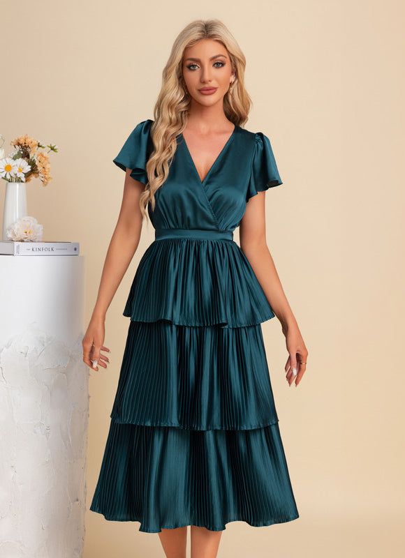 Robe Midi Plissée Satinée - gallery 3
