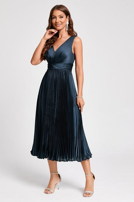Robe Midi Satinée Plissée - gallery 5