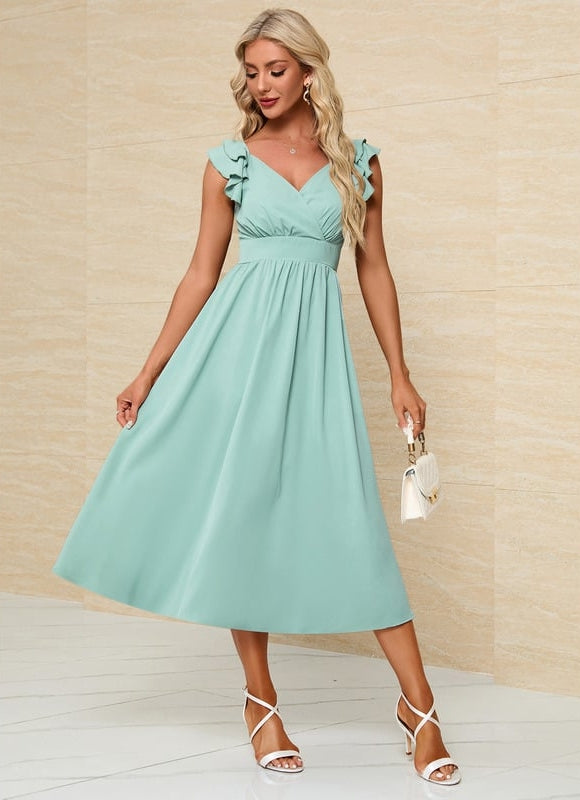 Robe Midi Manches Bouffantes - gallery 1
