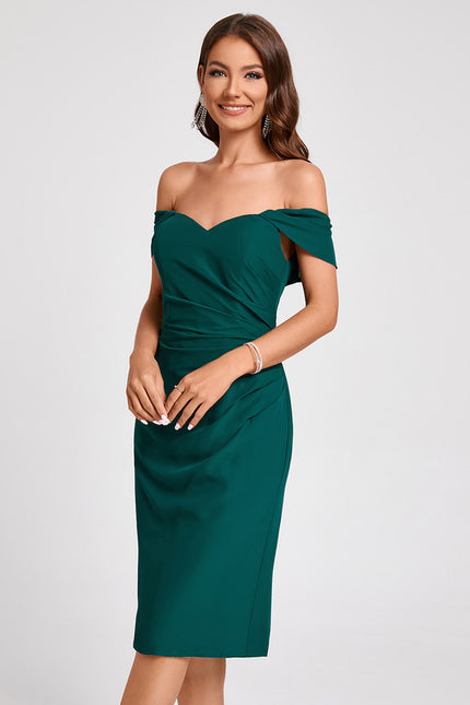 Robe Midi Émeraude Drapée