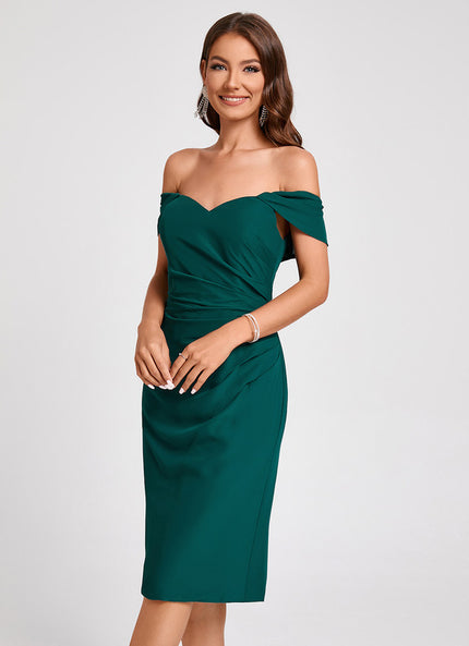 Robe Midi Émeraude Drapée