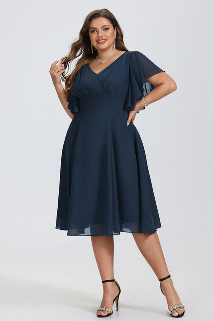 Robe Midi Aérienne Marine - gallery 6