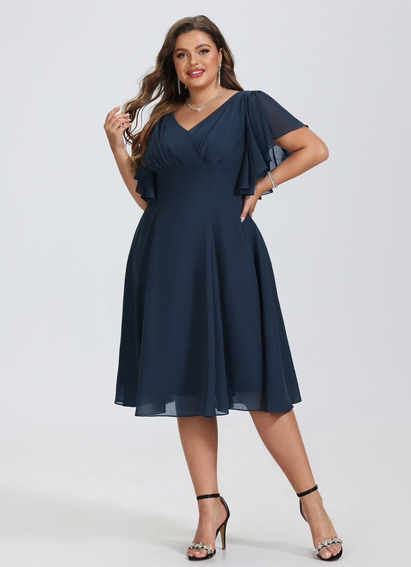 Robe Midi Aérienne Marine - gallery 6