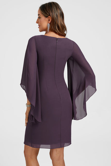 Robe Midi Drapée Prune - gallery 7