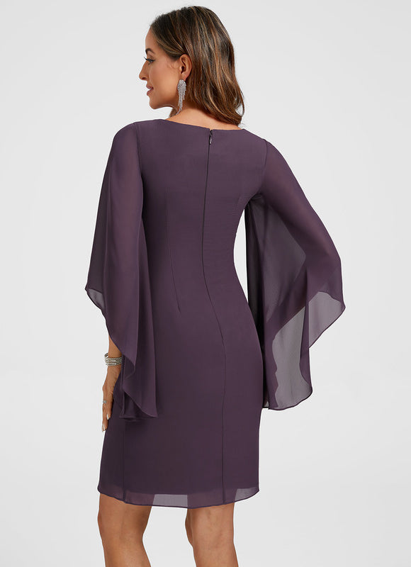 Robe Midi Drapée Prune - gallery 7