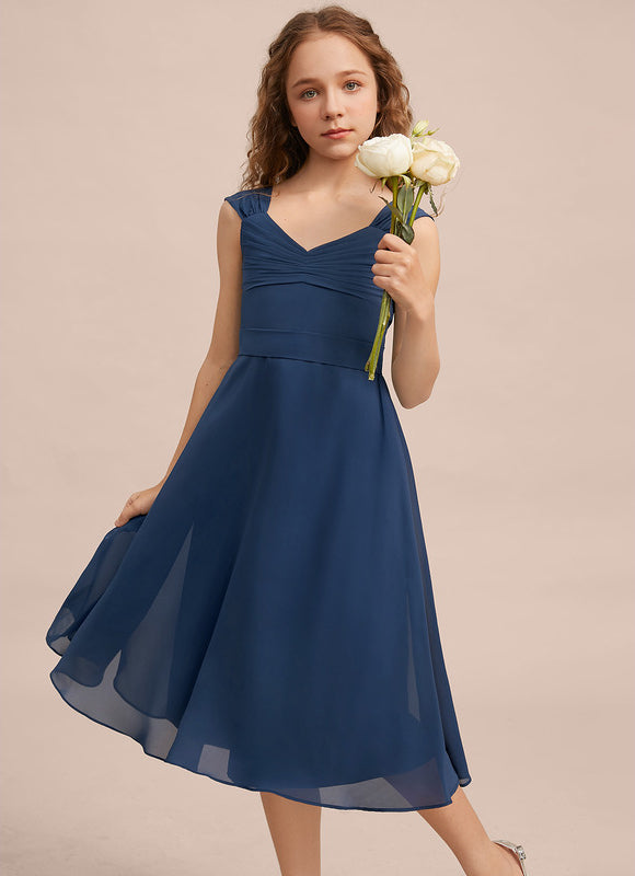 Robe Midi Col V Marine