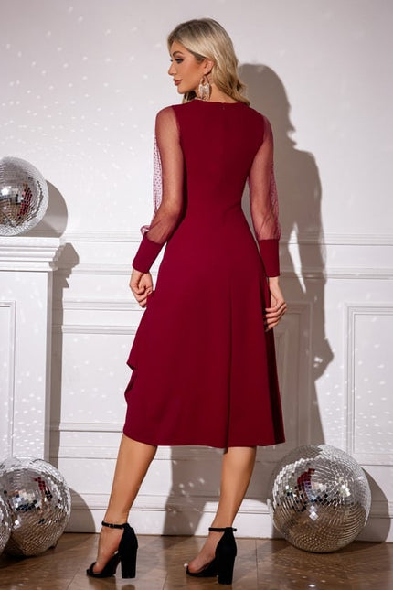 Robe Midi Bordeaux Asymétrique - gallery 1
