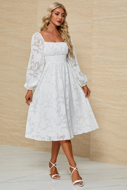 Robe Midi Blanche Aérienne - gallery 2