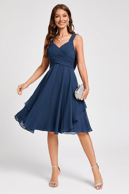 Robe Midi Aérienne Marine - gallery 4
