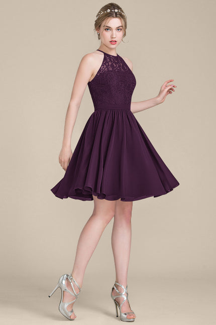 Robe Midi Dentelle Aubergine - gallery 1