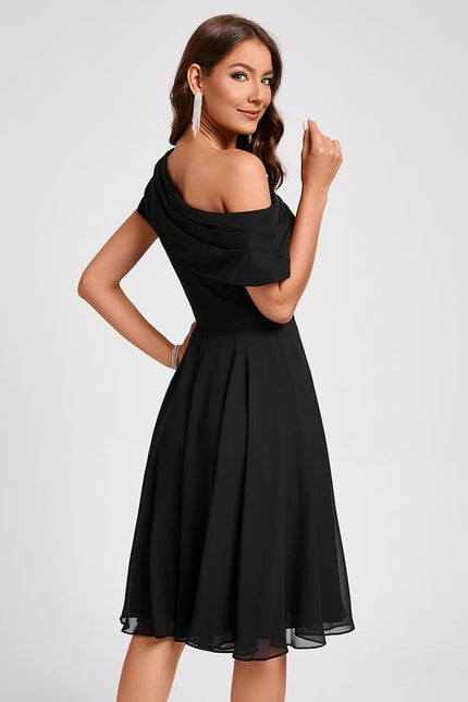 Robe Midi Asymétrique Marine - gallery 5