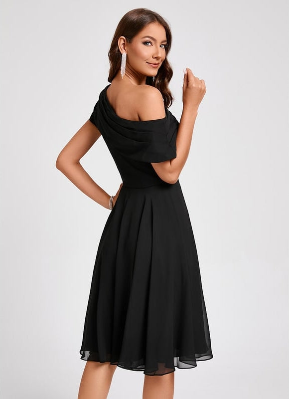 Robe Midi Asymétrique Marine - gallery 5
