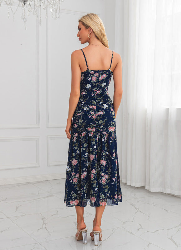 Robe Midi Sirène Florale Nuit - gallery 1