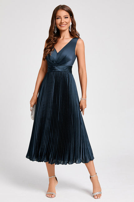 Robe Midi Satinée Plissée - gallery 1