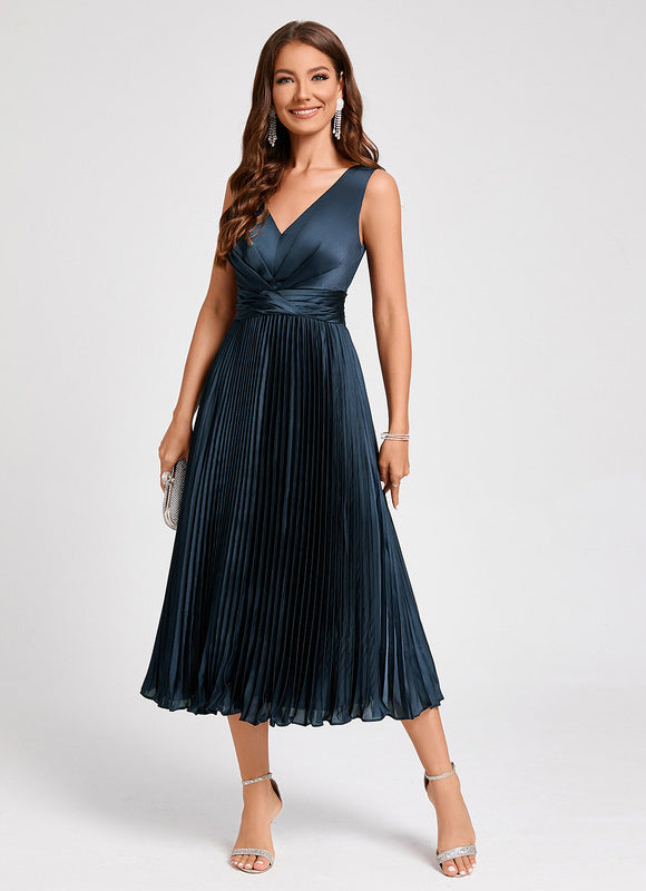 Robe Midi Satinée Plissée - gallery 1