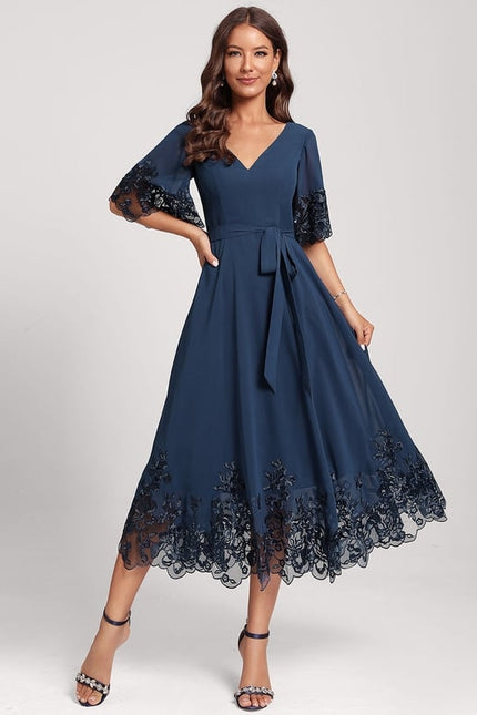 Robe Midi Émeraude Dentelle - gallery 2