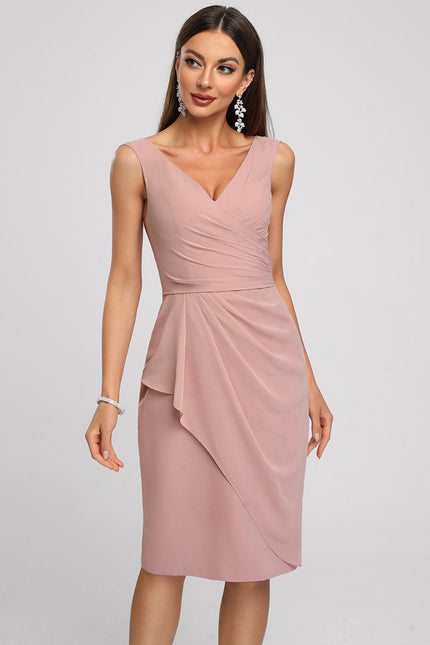 Robe Midi Drapée Rose