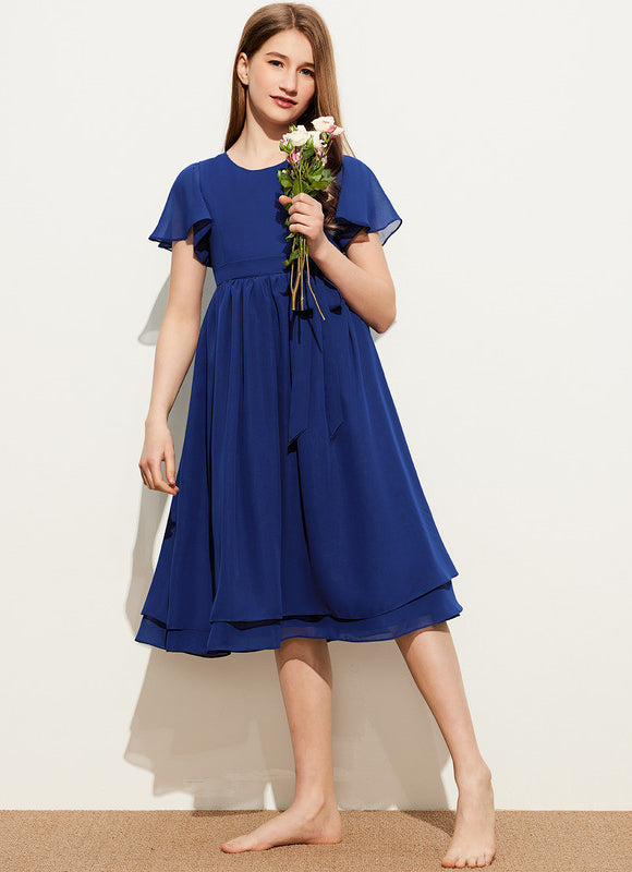 Robe Midi Bleu Flottante - gallery 1