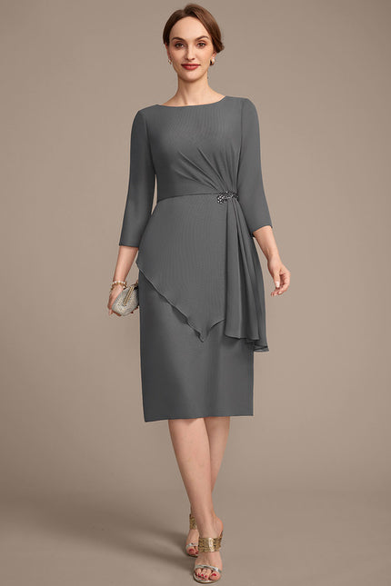 Robe Midi Marine Élégante - gallery 1