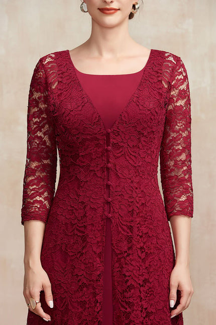 Robe Midi Bordeaux Aérée - gallery 7