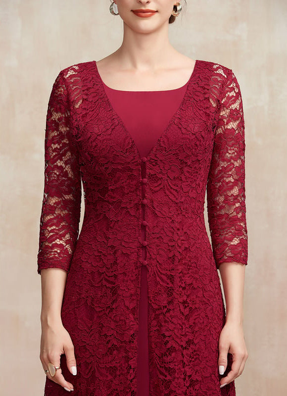 Robe Midi Bordeaux Aérée - gallery 7