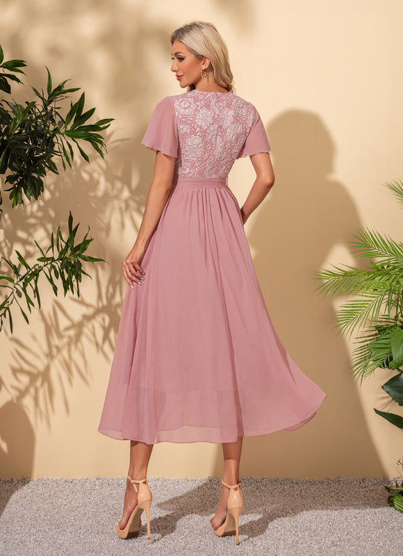 Robe Midi Midi Rose Délicate - gallery 1
