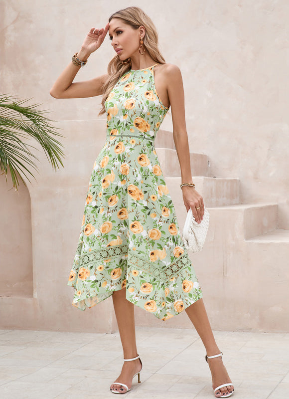 Robe Midi Midi Floral Aquatique - gallery 1