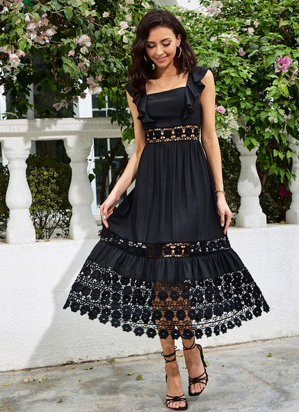 Robe Midi Noire Délicate