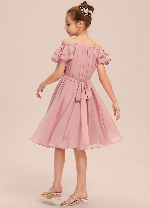Robe Midi Chiffon Rosée - gallery 4