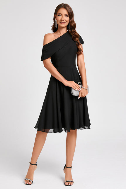 Robe Midi Asymétrique Marine - gallery 1