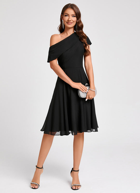 Robe Midi Asymétrique Marine - gallery 1