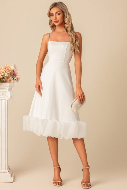 Robe Midi Bleu Ciel À Volants - gallery 5