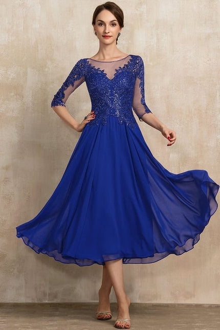 Robe Midi Bleu Élégante