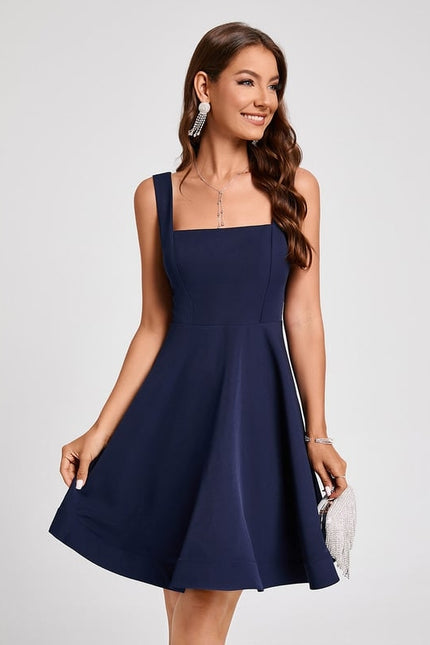 Robe Midi Aline Marine - gallery 6