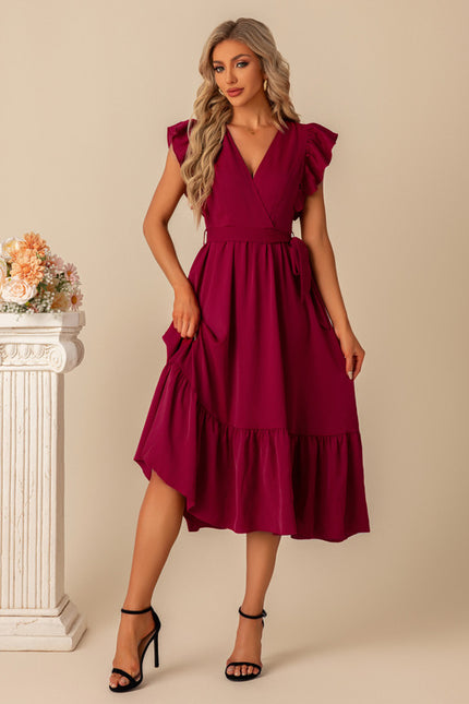 Robe Midi Manches Bouffantes